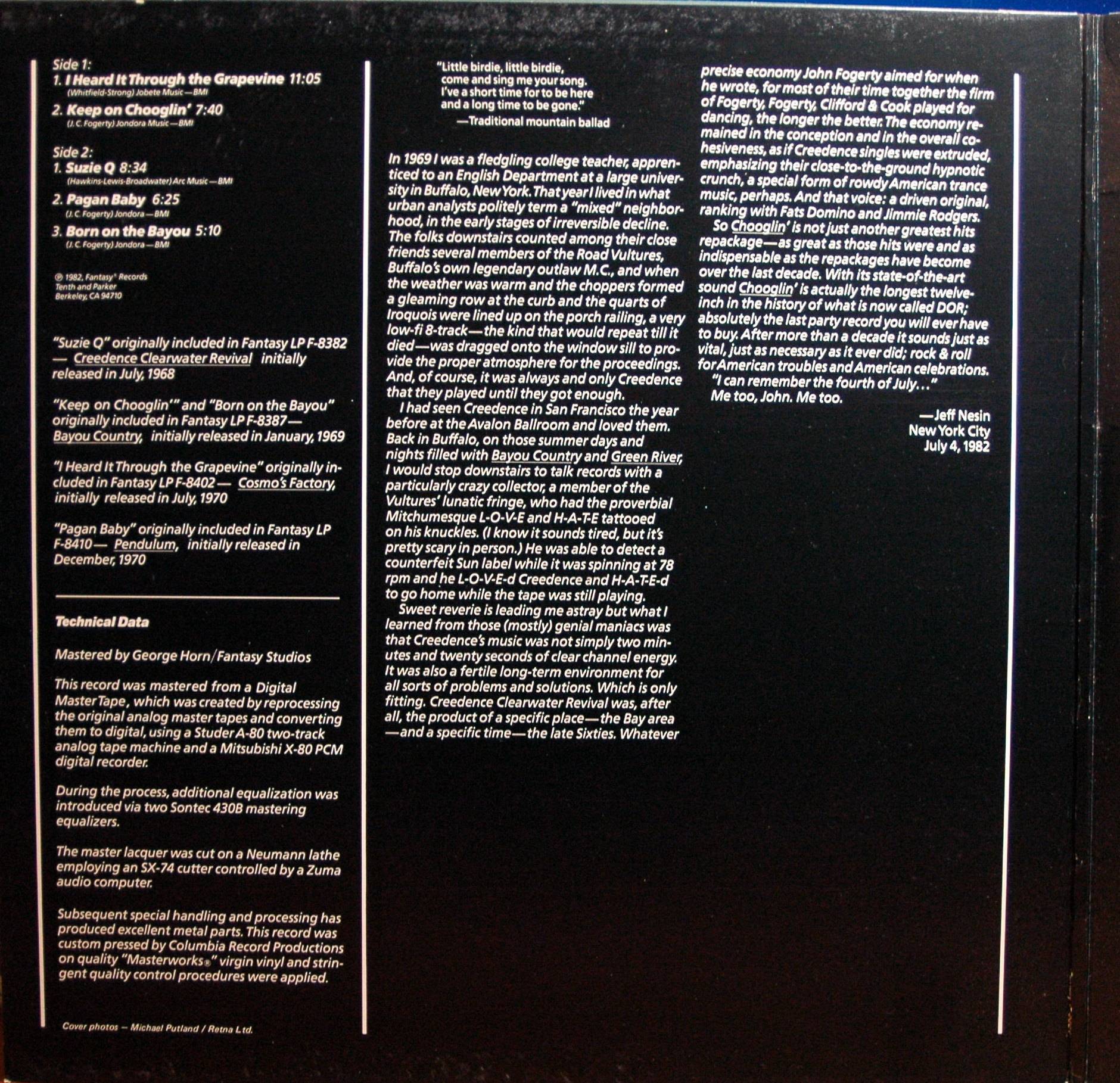 Creedence Clearwater Revival Chooglin [lp sleeve01 uk]